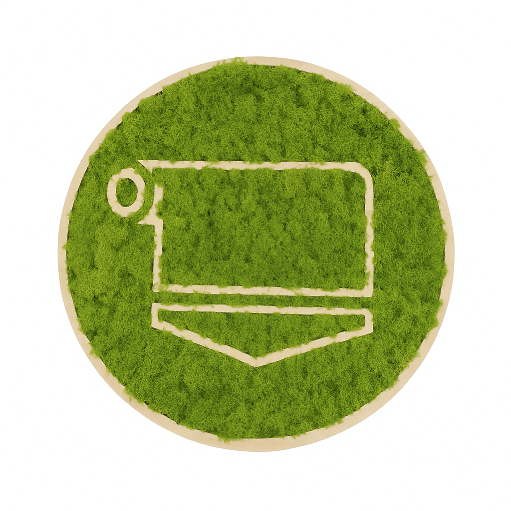 lass die dein individuelles Moosly Moos Logo oder Motiv auf Anfrage erstellen Inneneinrichtung Deko für Praxis Zuhause oder Büro - Moosly